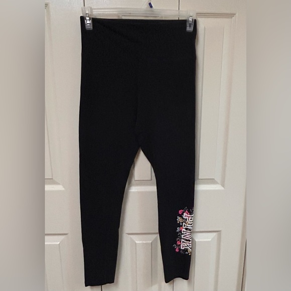 PINK Victoria's Secret Black Leggings with Pink Logo - Picture 5 of 7